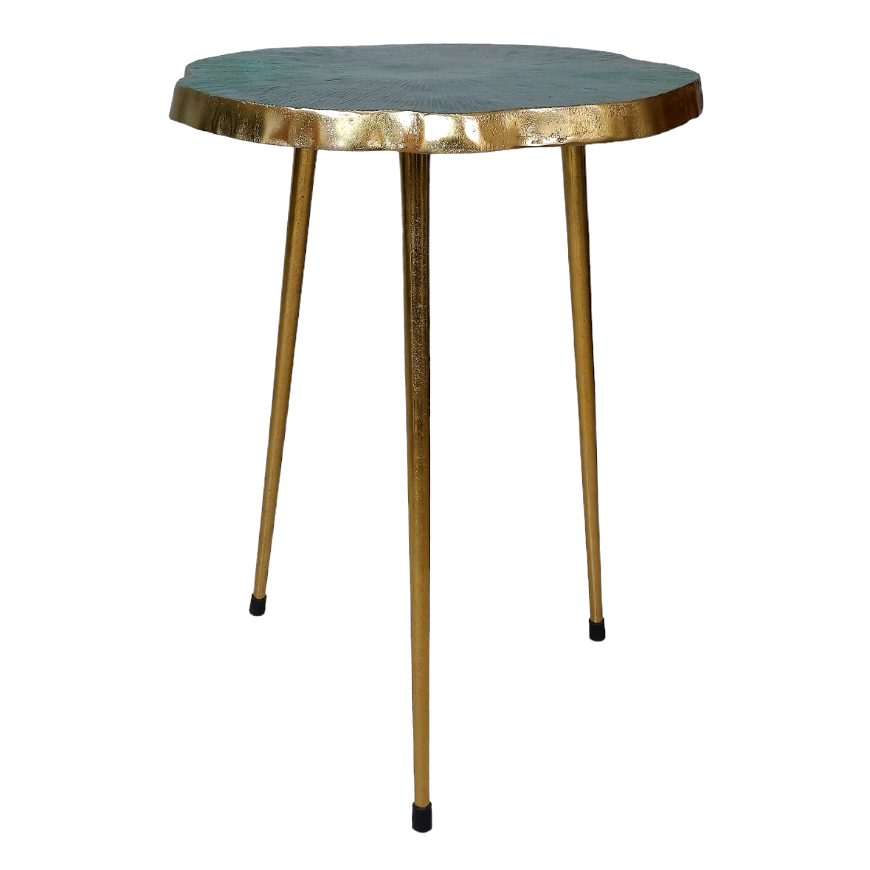 Contemporary Nickel Green End Table | Stylish Accent Table for Home, Living Room & Bedroom Decor