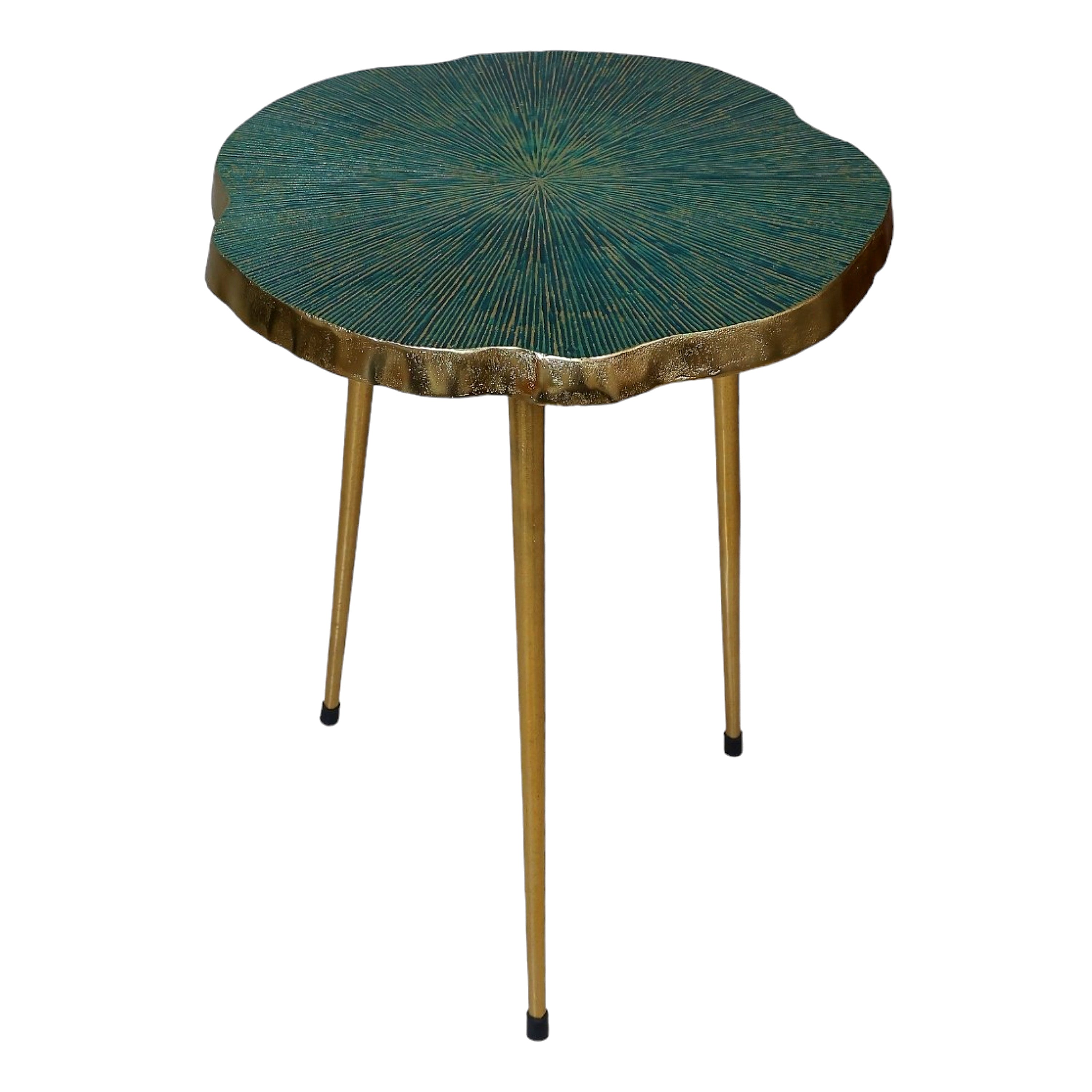 Contemporary Nickel Green End Table | Stylish Accent Table for Home, Living Room & Bedroom Decor