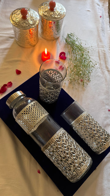 Handcrafted German Silver Bottle & Glass Set Eid Gifting