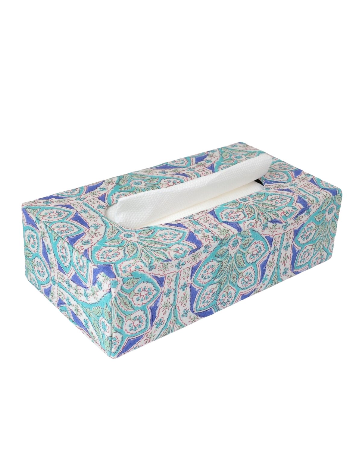 Handcrafted Block Print Tissue Box | Decorative Tissue Holder for Home & Office