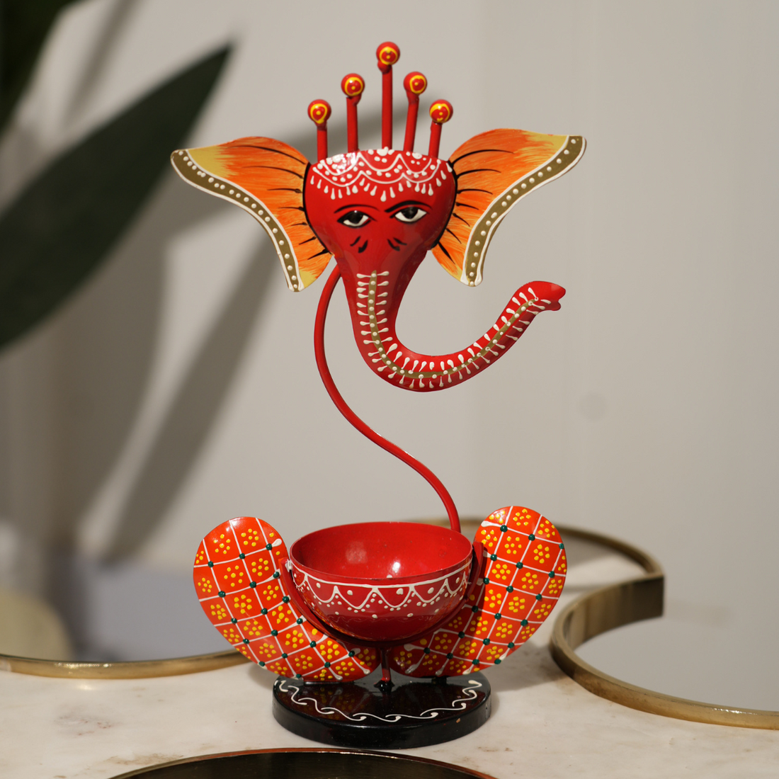 Ganesh T-Lite Metal Candle Holder | Spiritual Home Decor Accent