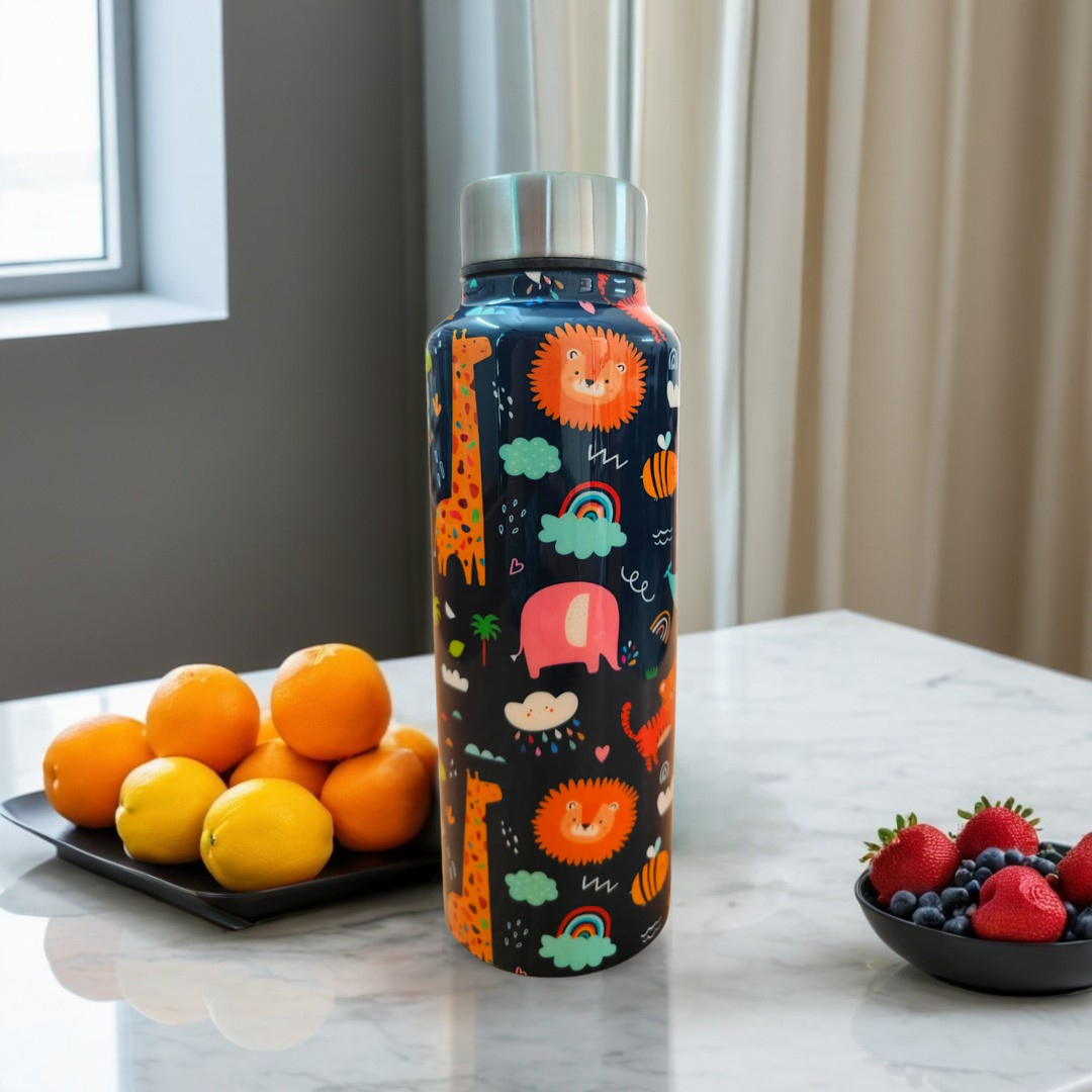 Handcrafted Eco-Friendly Meenakari Steel Bottle(750 ML)