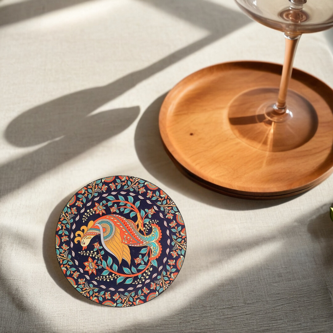 Elegant MDF Print Coaster – Stylish & Durable Design (Set Of 4)