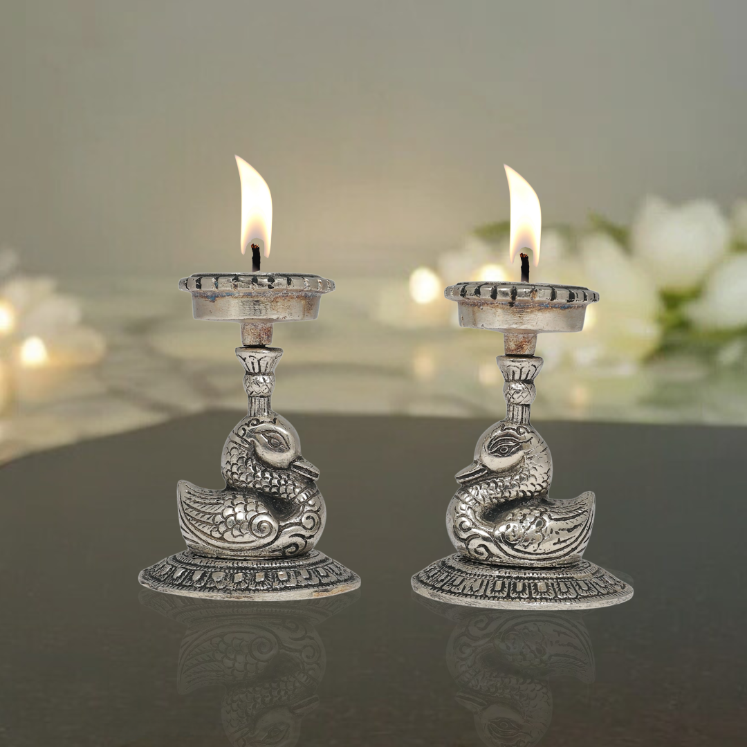 Swan Tealight Holders | Elegant Candle Holders for Home & Festive Decor | Set Of 2