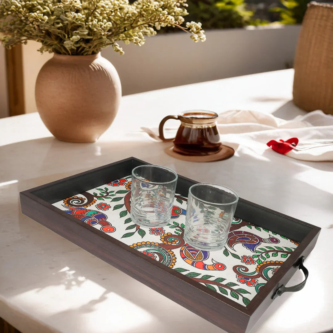 Elegant Rectangular MDF Serving Tray | Stylish & Durable Tray for Home & Dining Decor