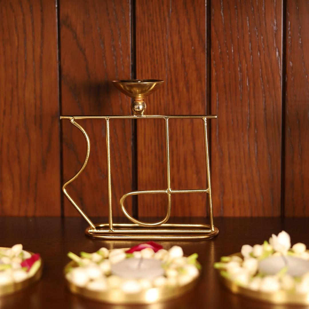 Ram Oil Lamp Diya | Puja and Festive Decor | Golden Diya