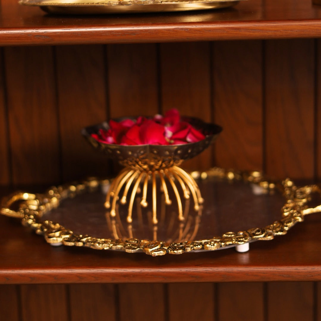 Flower Urli | Gold and Silver | Decorative Indian Home Decor