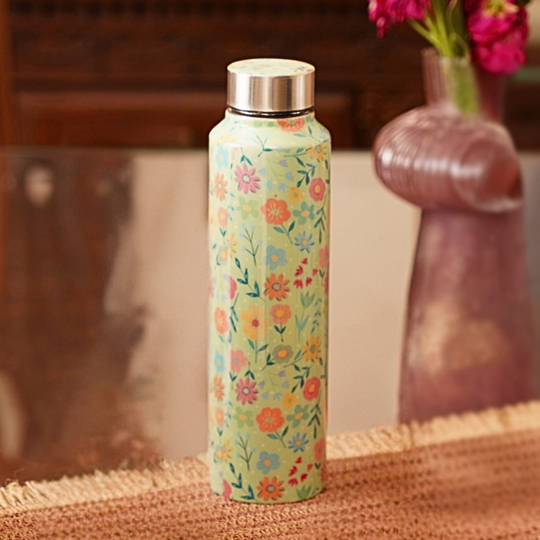 Handcrafted Eco-Friendly Meenakari Stainless Steel Bottle(1L)