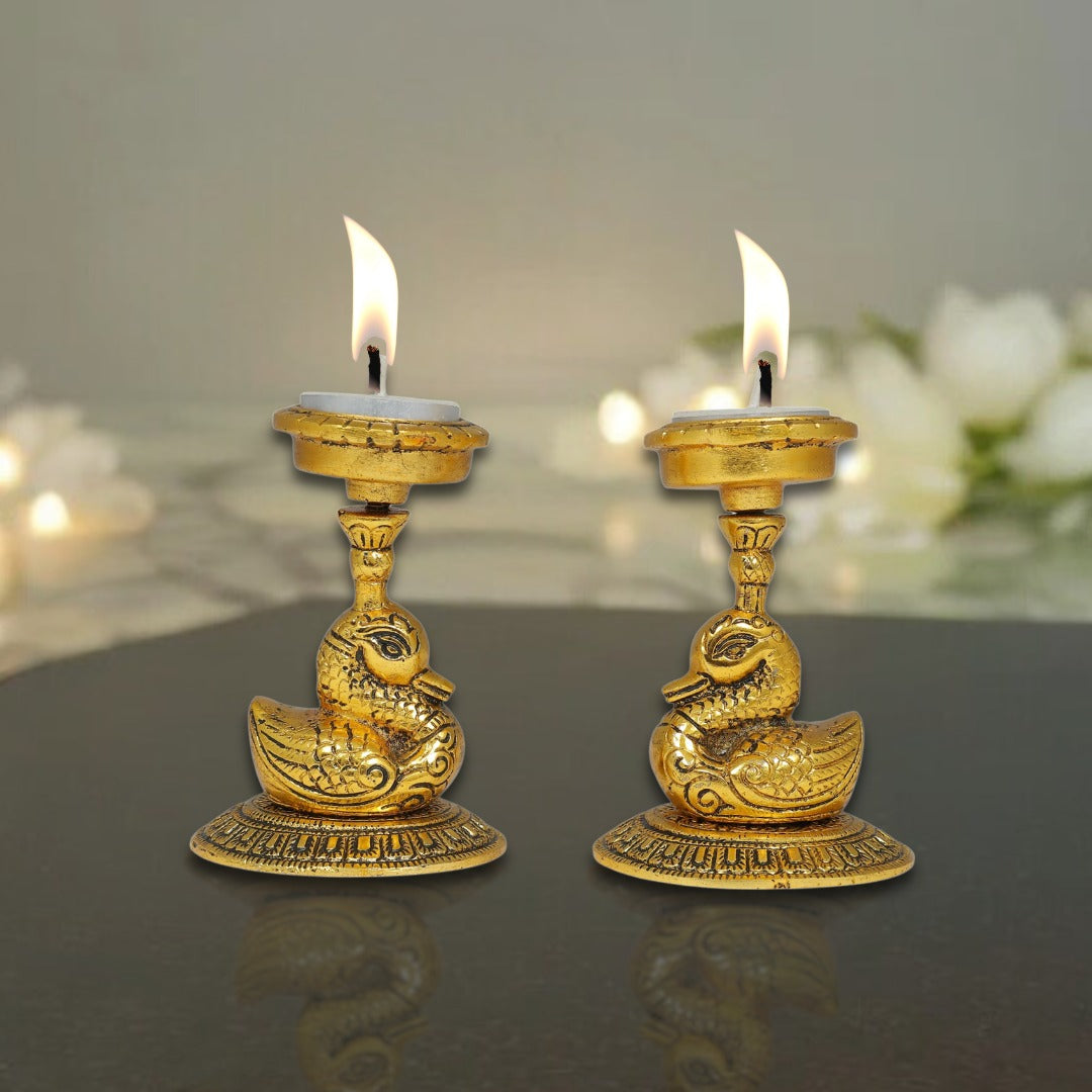 Swan Tealight Holders | Elegant Candle Holders for Home & Festive Decor | Set Of 2