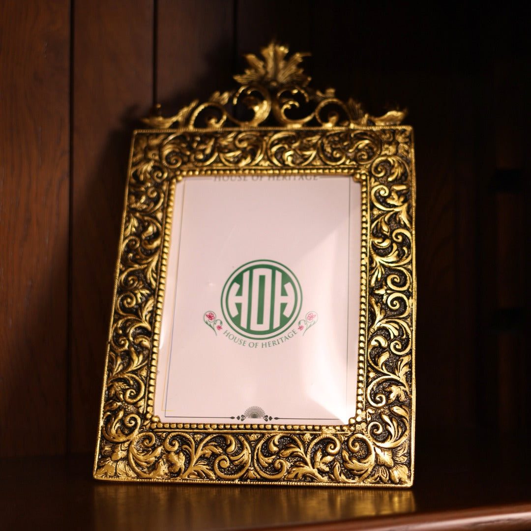 Decorative Designer Photo Frame With Flower On Top | Luxury Wedding Gifting | Luxury Home Decor