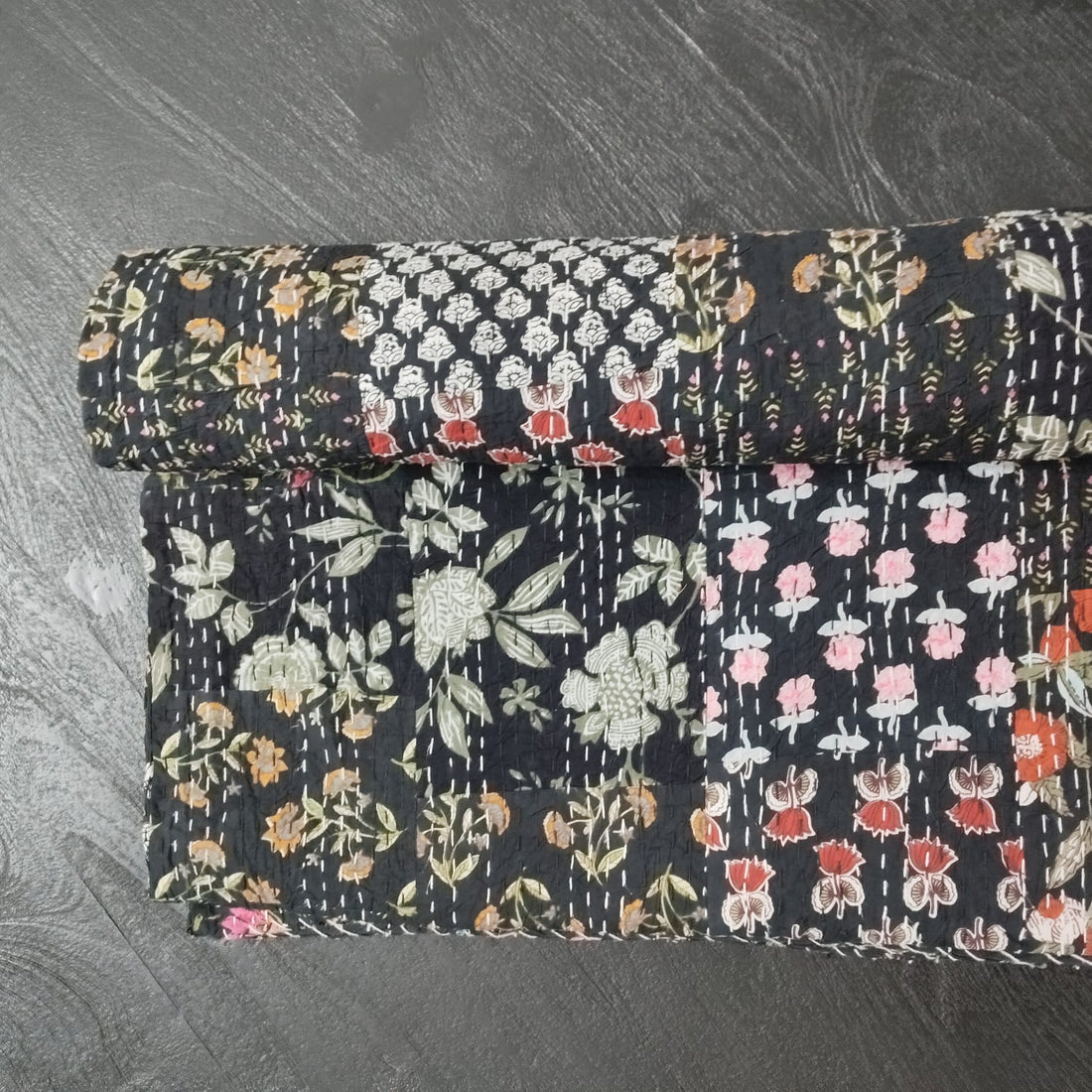 Handcrafted Block Print Bedcover with Patchwork | Artisan-Made 100% Cotton Bedspread