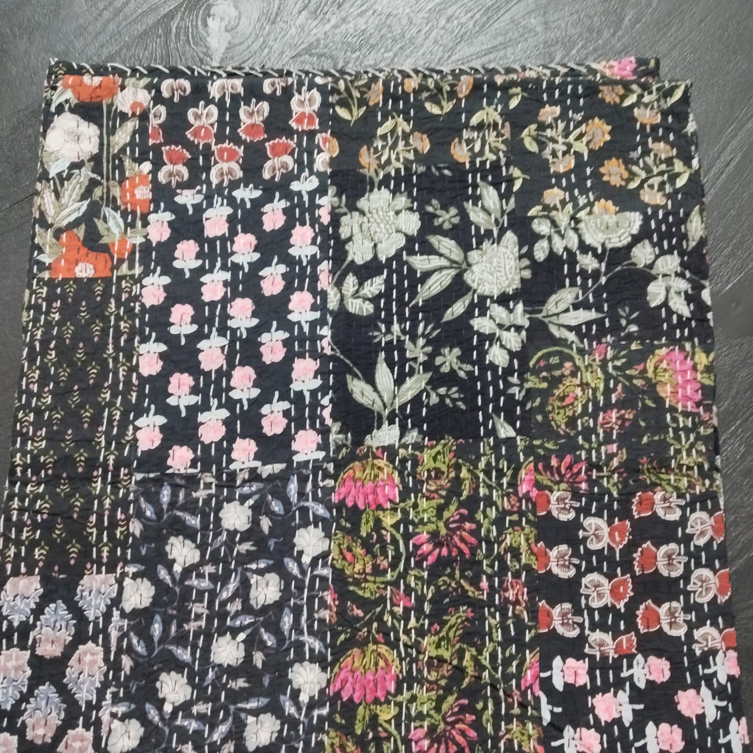 Handcrafted Block Print Bedcover with Patchwork | Artisan-Made 100% Cotton Bedspread